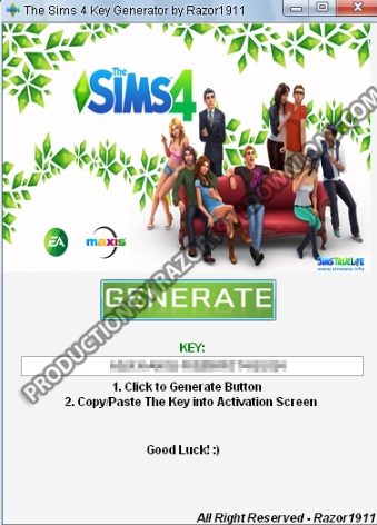free sims 4 key code